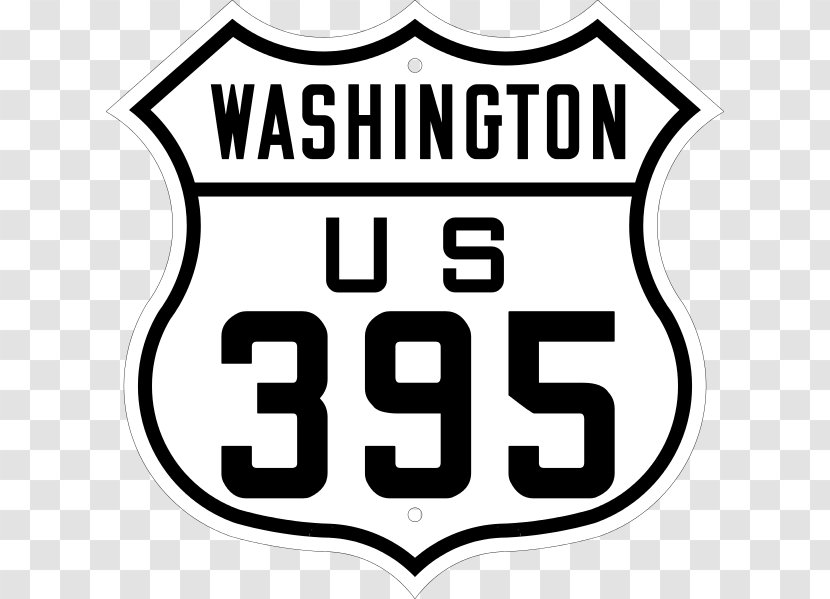 U.S. Route 66 395 In Washington 9 Interstate 90 Idaho - Sign - Road Transparent PNG