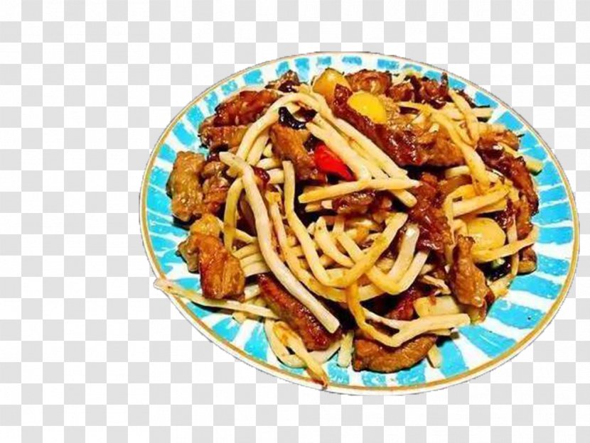 Chow Mein Lo Chinese Noodles Fried Yakisoba - European Food - Pork Ribs And Spicy Bamboo Shoots Transparent PNG