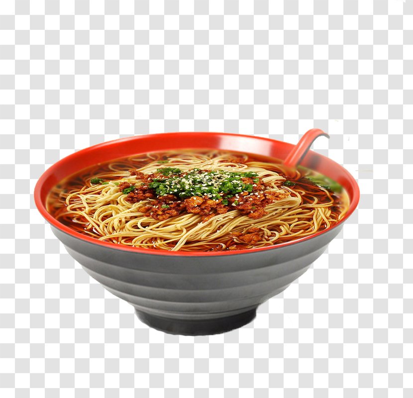 Ramen Thukpa Okinawa Soba Laksa Japanese Cuisine - Rice Noodles - Japanese-style Bowl With Spoon Transparent PNG