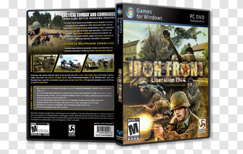 Iron Front: Liberation 1944 PC Game Deep Silver Video Personal Computer - Soldier - Box Transparent PNG