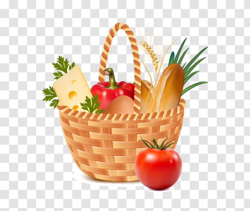 Basket Cartoon Royalty-free Clip Art - Flowerpot - Vector Of Vegetables Transparent PNG
