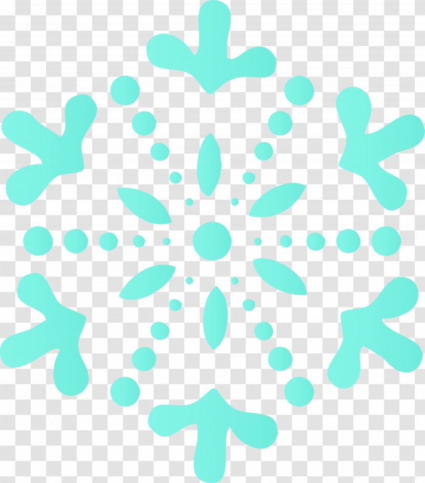 Blue Teal Leaf Circle - Christmas - Snowflakes Transparent PNG