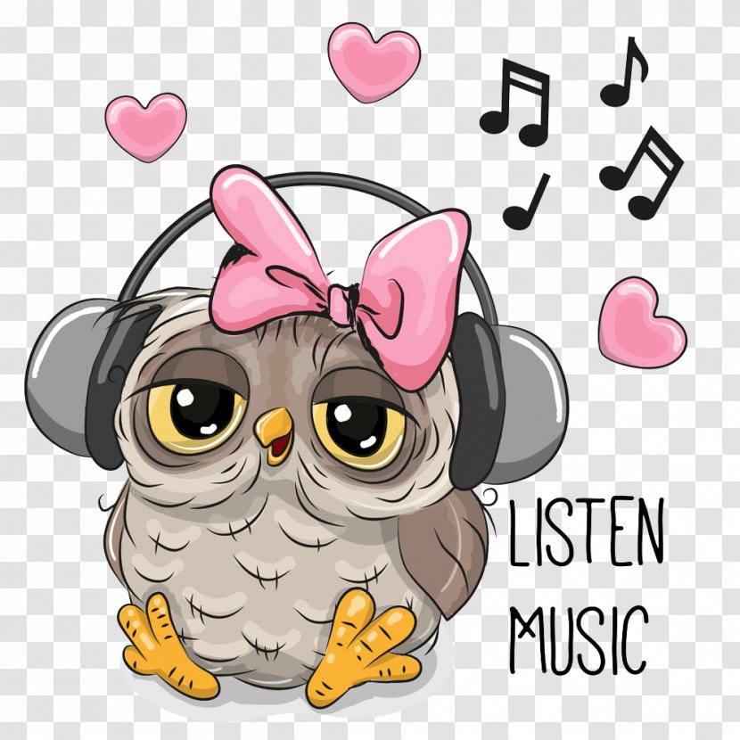 Owl Cartoon Drawing - Watercolor - Big Eyes Songs Transparent PNG