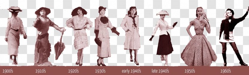 History Of Fashion Design Western 1900s In - Cartoon - Tree Transparent PNG