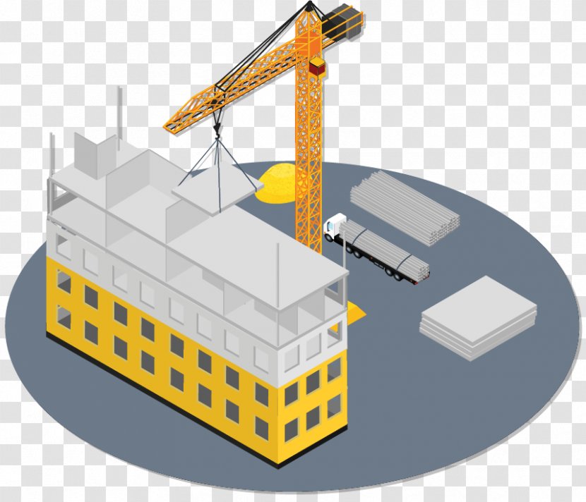 Construction Crane Vector Graphics Illustration Concrete - Isometric Projection - Cultivation Event Transparent PNG