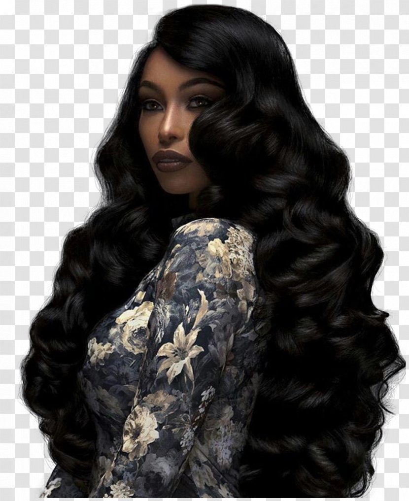 Artificial Hair Integrations Lace Wig Hairstyle Wave - Coloring - Long Transparent PNG