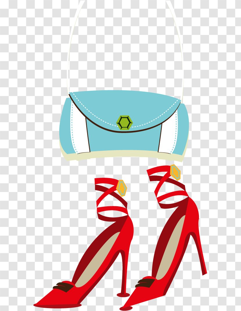 Shoe High-heeled Footwear Bag Clip Art - Joint - Vector Bags And High Heels Transparent PNG