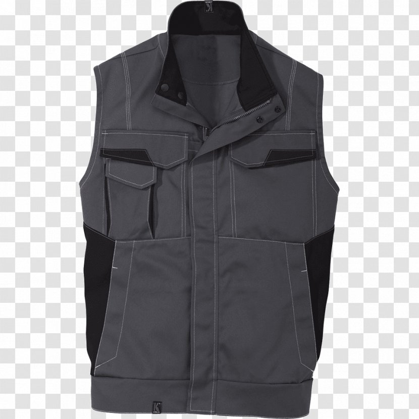 Gilets Fleece Jacket Zipper Sleeve - Black Transparent PNG