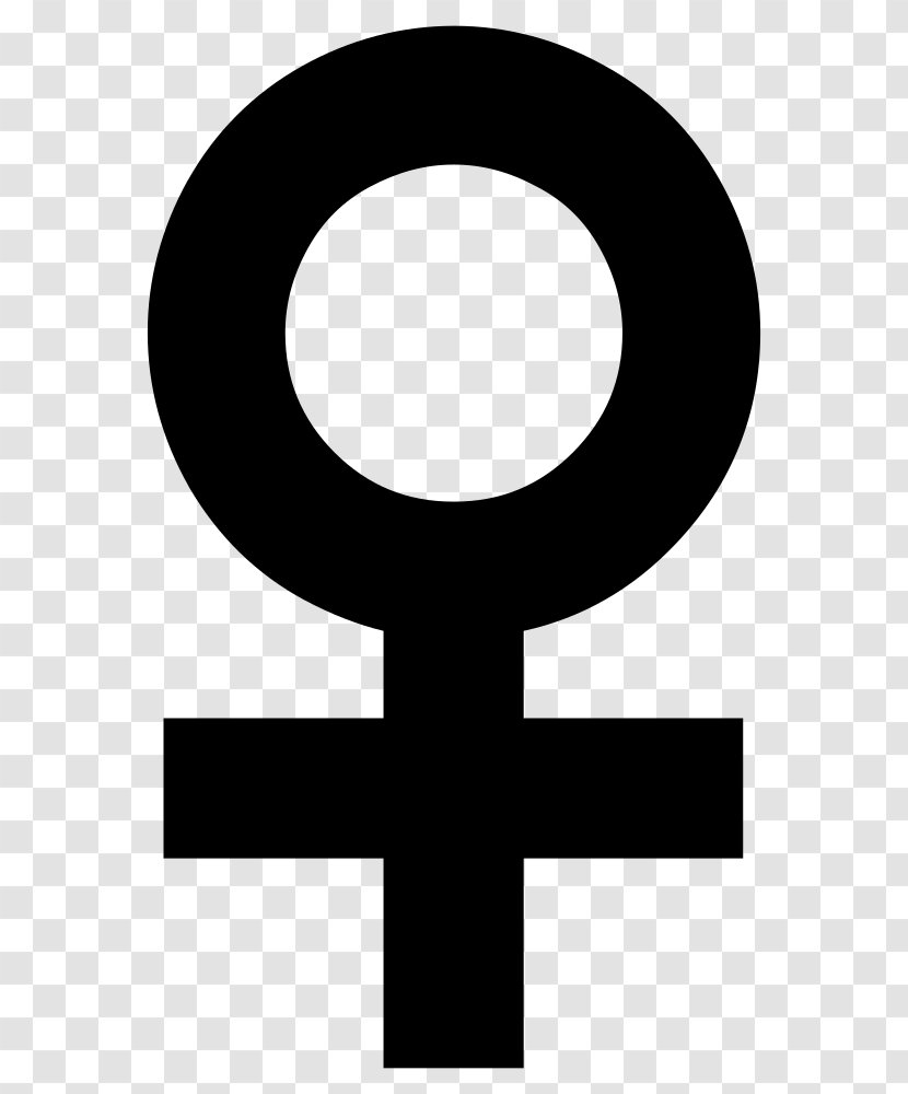 Gender Symbol Female Woman Clip Art - Black And White Transparent PNG