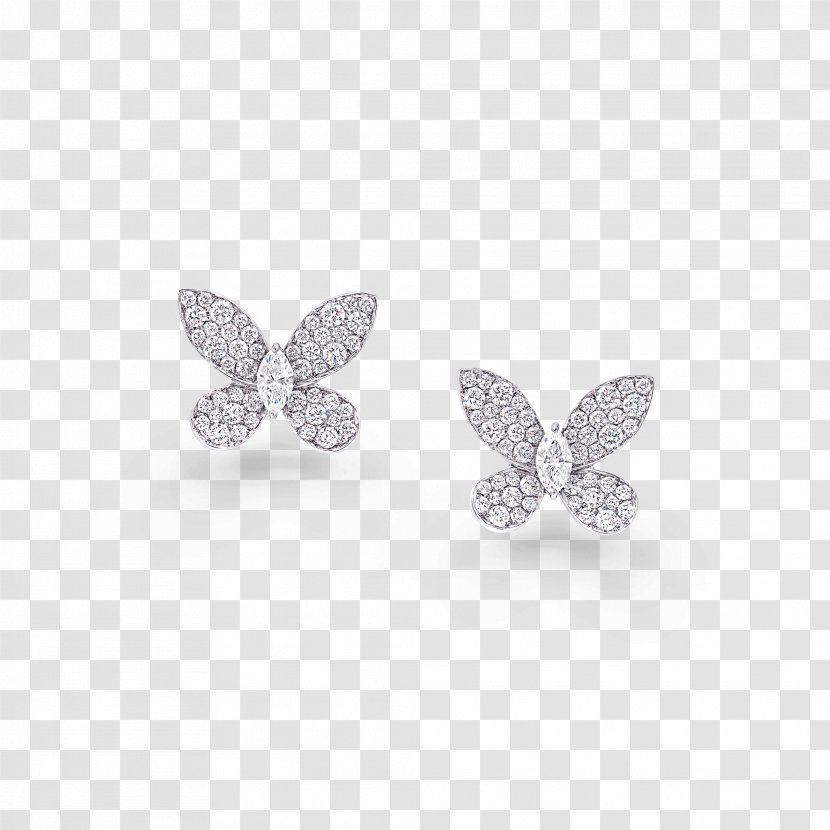 Graff Diamonds Earring Jewellery Diamond Cut - Moths And Butterflies Transparent PNG