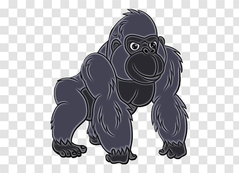 Gorilla Cartoon - Primate Character Created By Transparent PNG