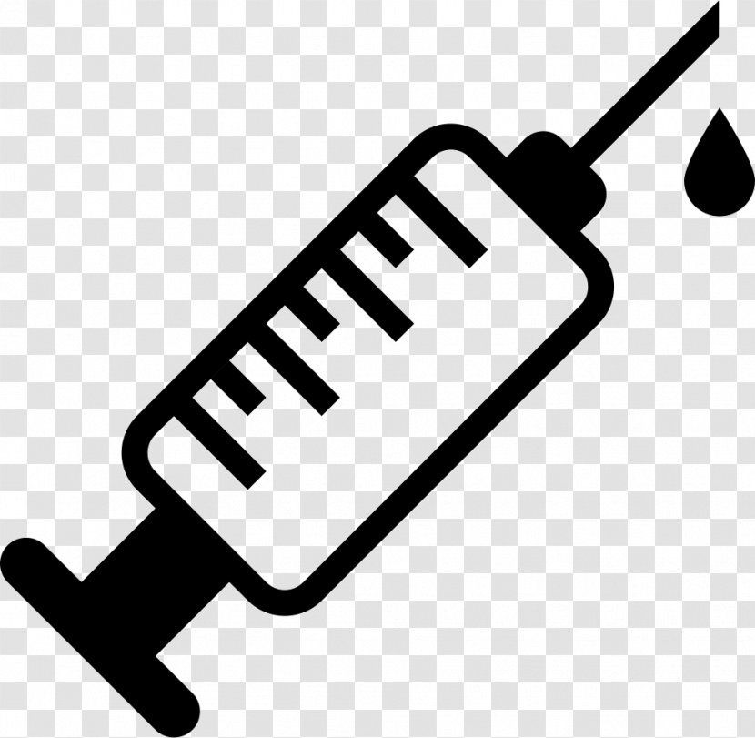 Syringe Hypodermic Needle Clip Art - Drug - Black And White Transparent PNG