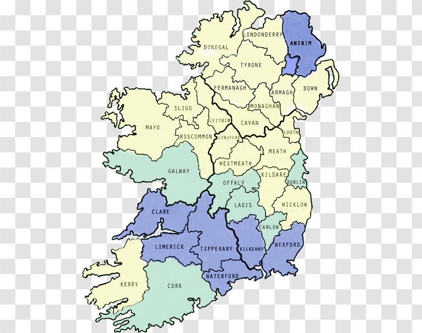 Counties Of Ireland Irish Map County - Atlas Transparent PNG