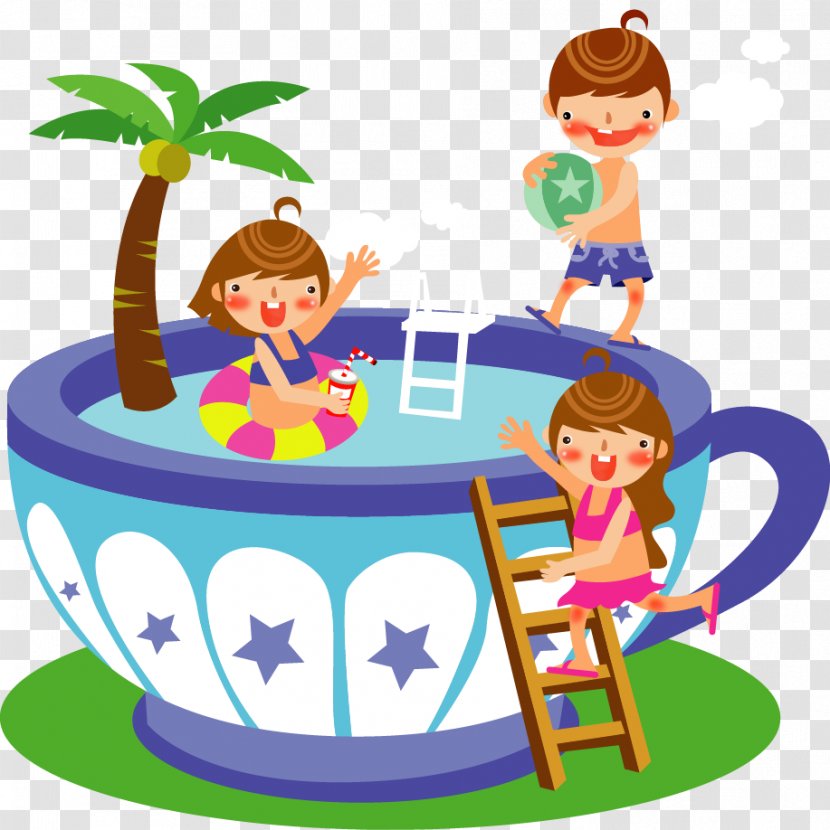 Child Summer Royalty-free Clip Art - Artwork - Cartoon Cute Children Mug Transparent PNG