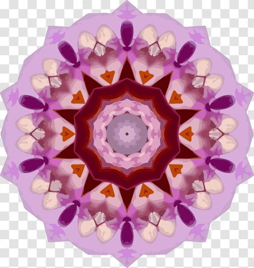 Kaleidoscope Drawing Clip Art - Line - Orchids Transparent PNG