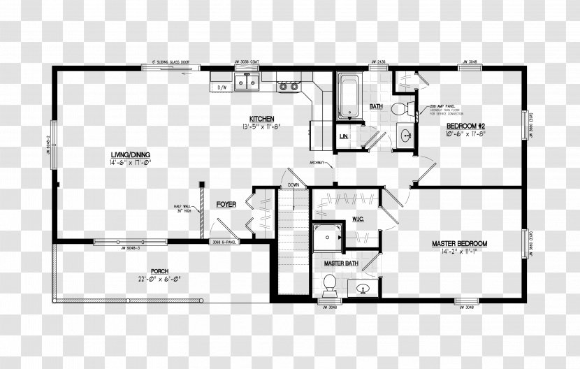 Floor Plan House Log Cabin - Great Room Transparent PNG