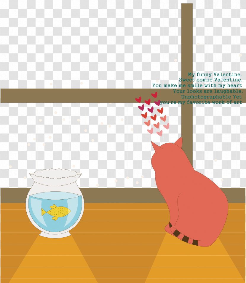 Cat Kitten Cartoon Goldfish Illustration - Kittens Vector Transparent PNG