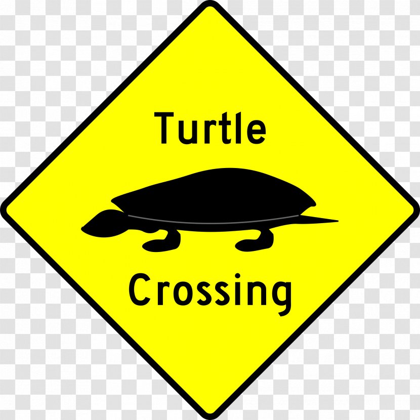 Turtle Warning Sign Traffic Clip Art - Text - Attention Transparent PNG
