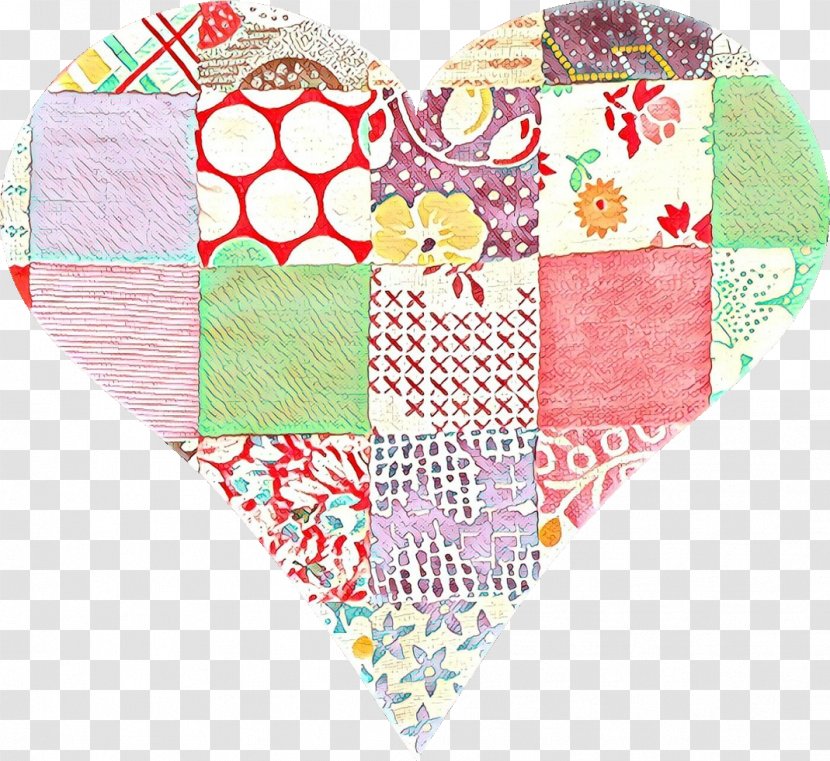 Patchwork Pattern Textile Heart Line - Visual Arts Craft Transparent PNG