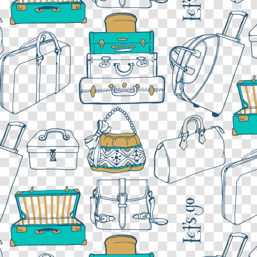 Travel Suitcase Bag - Backpack - Vector Background Transparent PNG