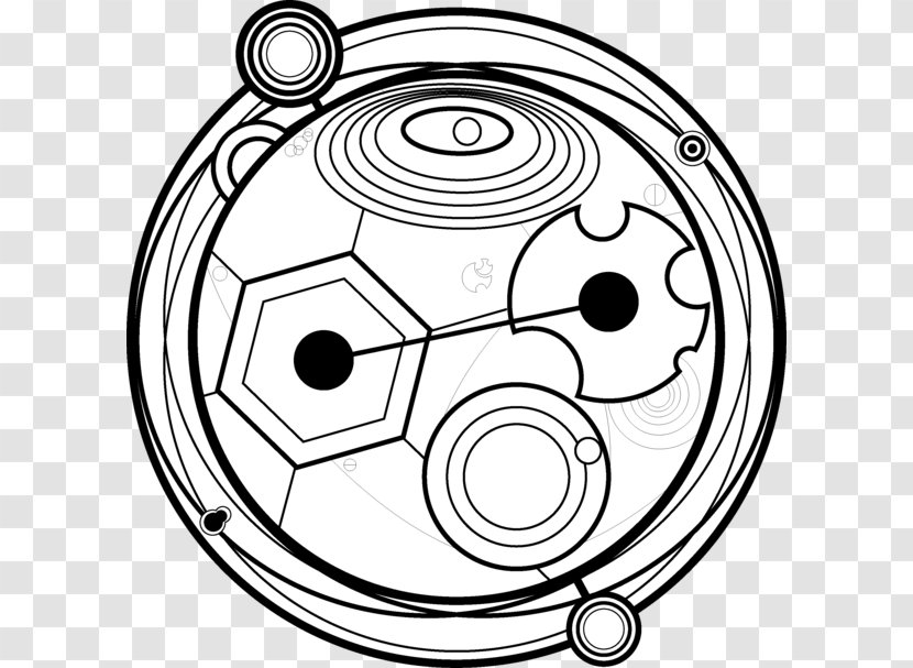 Car Rim Circle Line Art - Black And White Transparent PNG