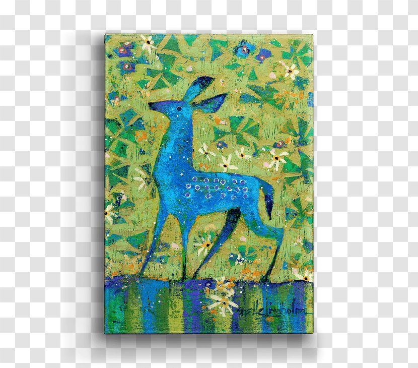 Reindeer Painting Picture Frames Turquoise Pattern - Fauna Transparent PNG