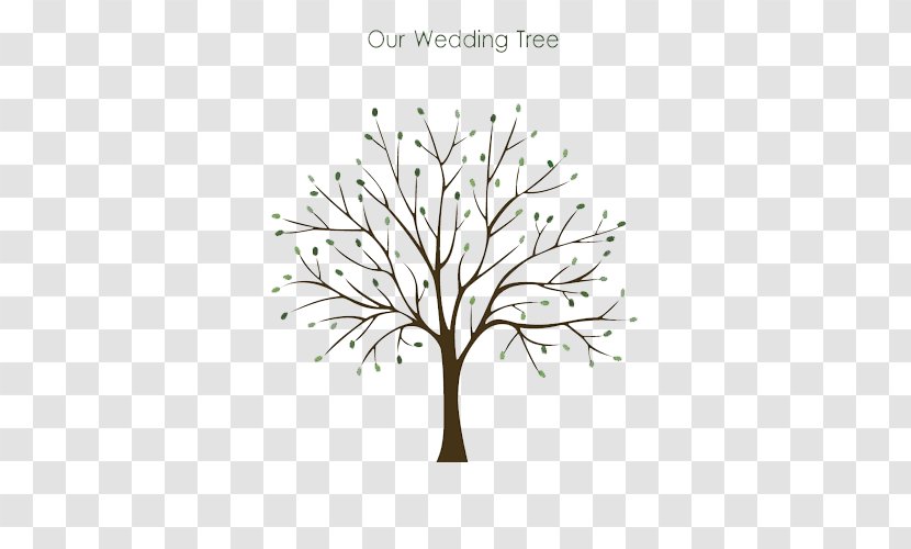 Guestbook Wedding Fingerprint Tree - Twig - Of Life Transparent PNG