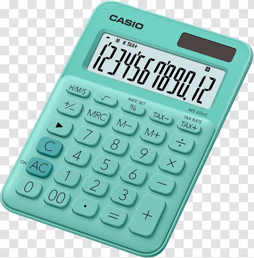 Calculator Calucalor Casio MS-20UC Display Numerical Digit Calculation - Computer Transparent PNG