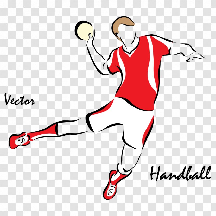 Handball Olympic Sports Illustration - Heart - Vector Players Transparent PNG