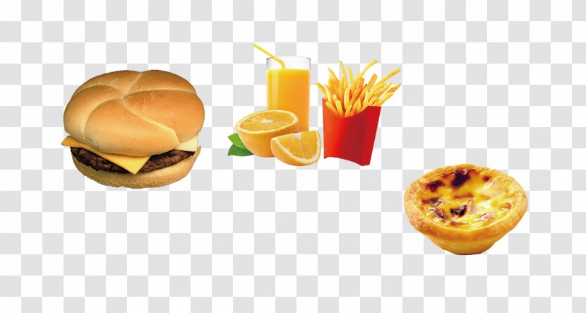 Orange Juice French Fries Breakfast Sandwich Hamburger Hamburg Egg Tart Transparent Png