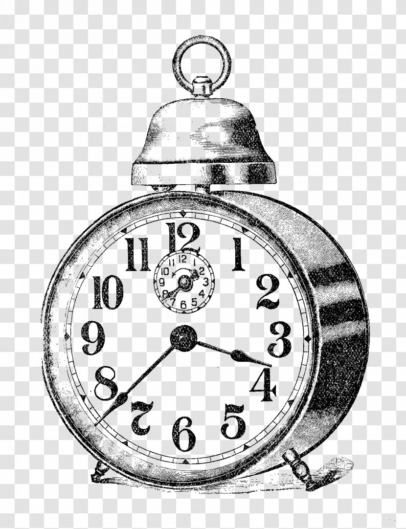 Alarm Clocks Drawing - Black And White - Clock Transparent PNG