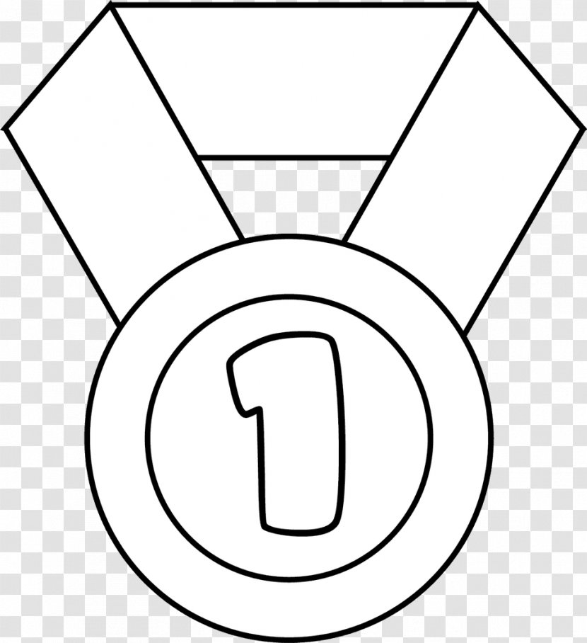 Olympic Games Medal Gold Coloring Book - Monochrome Transparent PNG