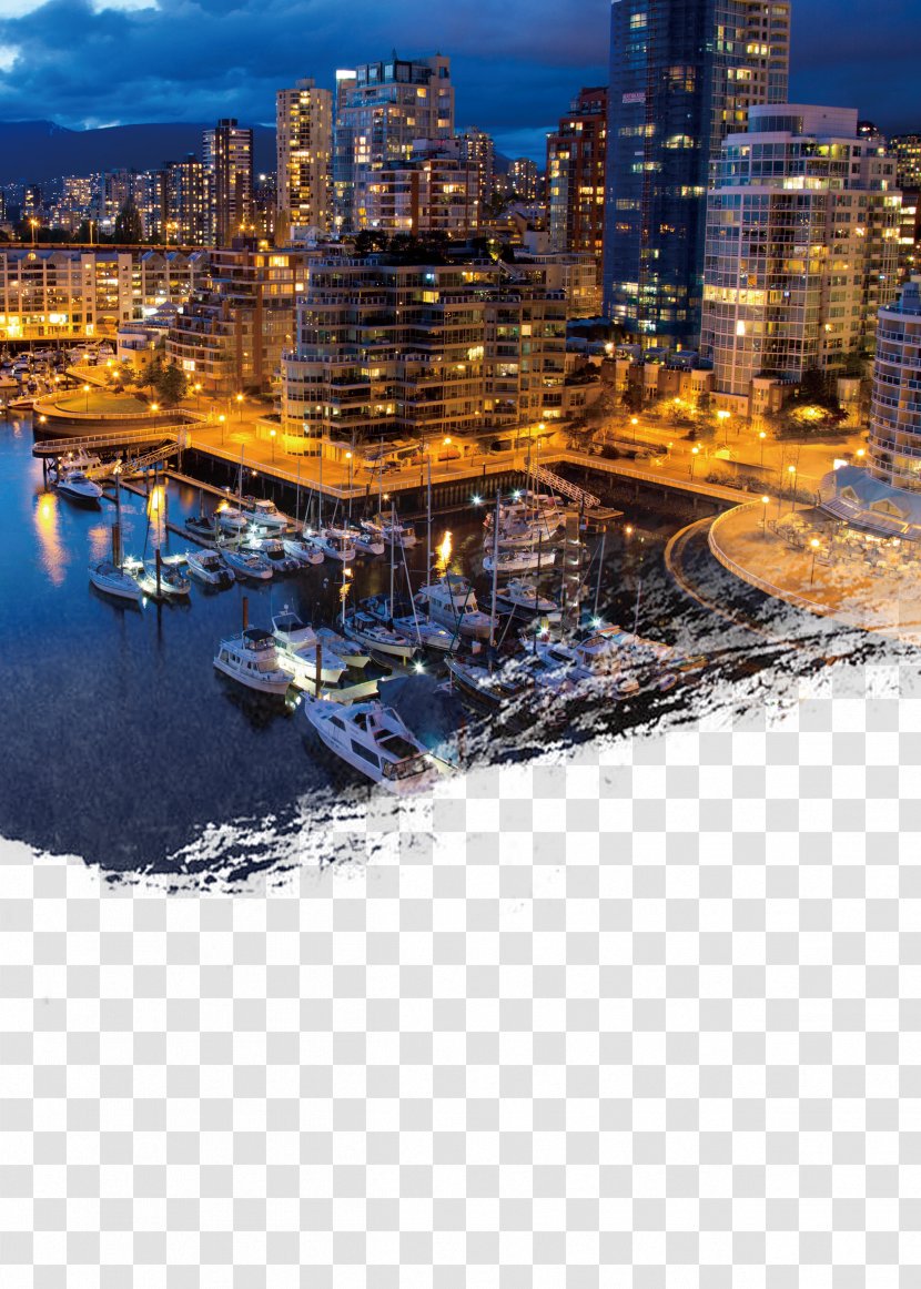 Downtown Vancouver International Airport Harbour Air Wallpaper - Metropolis - Canada Night Picture Material Transparent PNG