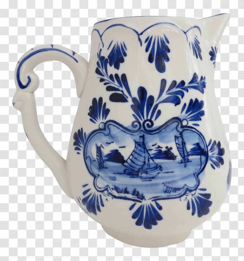 Jug Ceramic Blue And White Pottery Mug - Dinnerware Set Transparent PNG