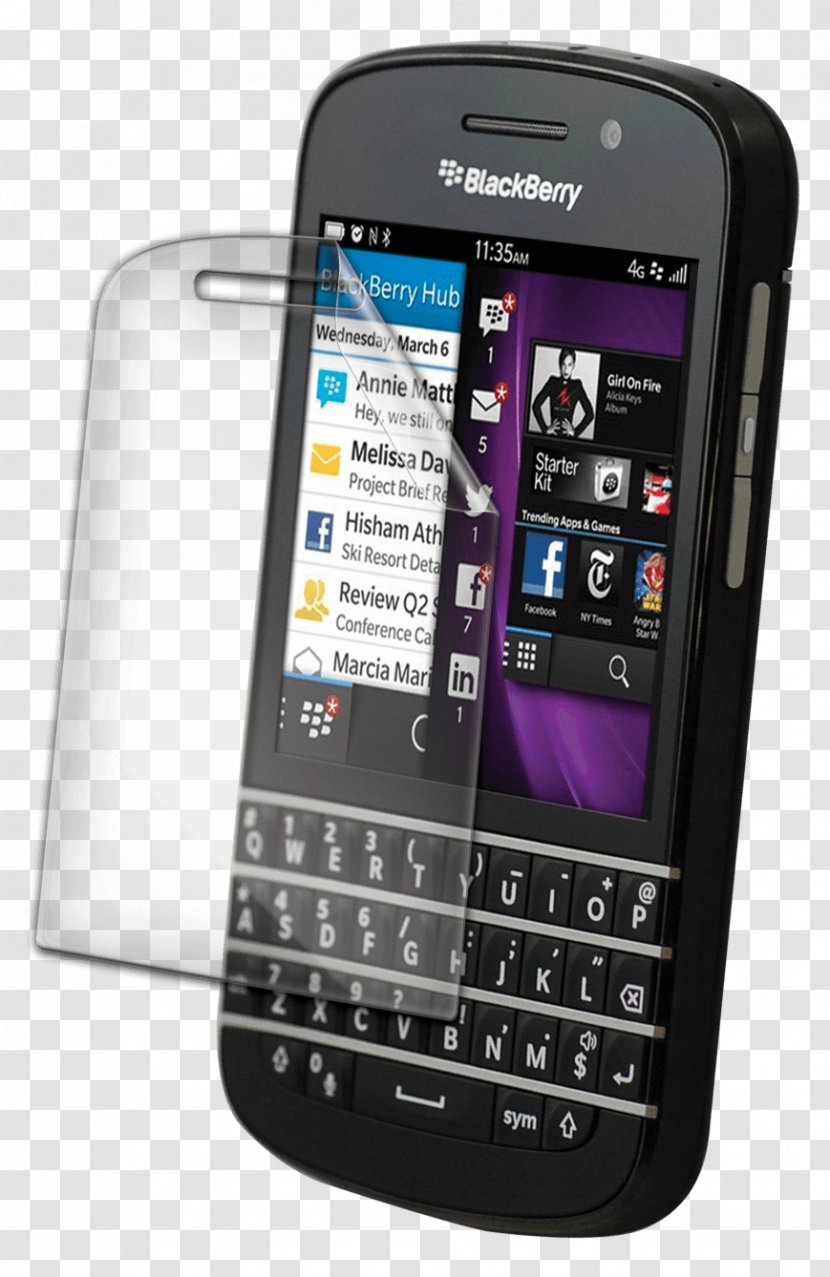 Feature Phone Smartphone BlackBerry Q10 Droid 4 Mobile Features - Phones Transparent PNG
