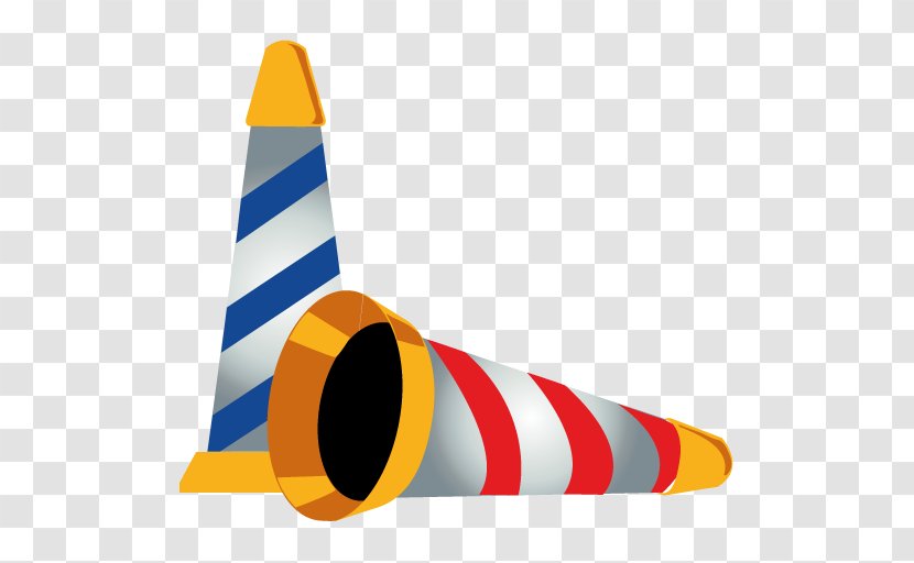 Angle Yellow Cone Vehicle - Icon Design - Party Hat Transparent PNG