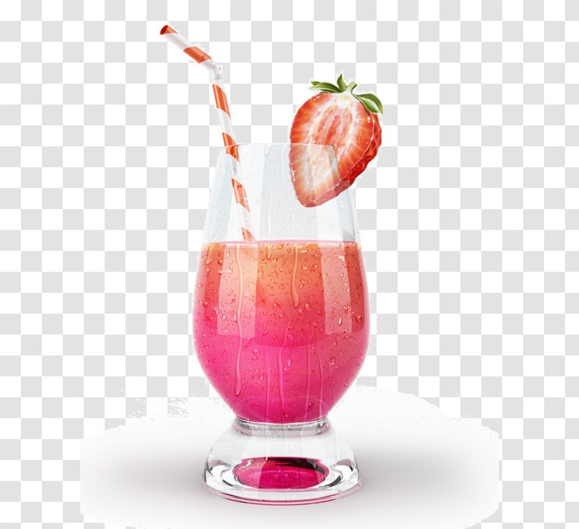 Strawberry Juice Milkshake Cocktail - Smoothie Transparent PNG