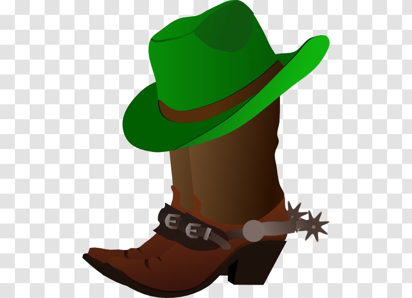 Hat 'n' Boots Cowboy Clip Art - Green Transparent PNG