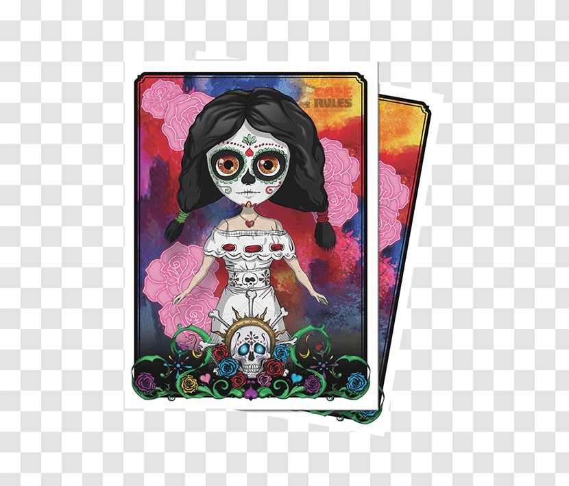Game Day Of The Dead Death Doll Ultra Pro Deck Protectors - Dia Los Muertos Transparent PNG