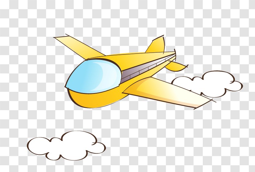 Airplane Aircraft Clip Art - Computer Graphics - Lovely Hand-painted Transparent PNG