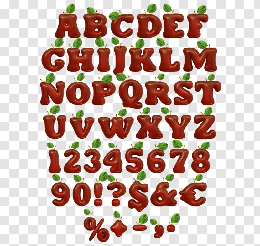 Fruit Clip Art Font Apple Typeface - Typography Transparent PNG