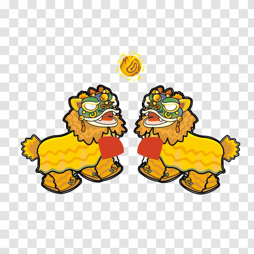 Lion Dance Dragon Chinese New Year Clip Art - Food - Double Beast Transparent PNG