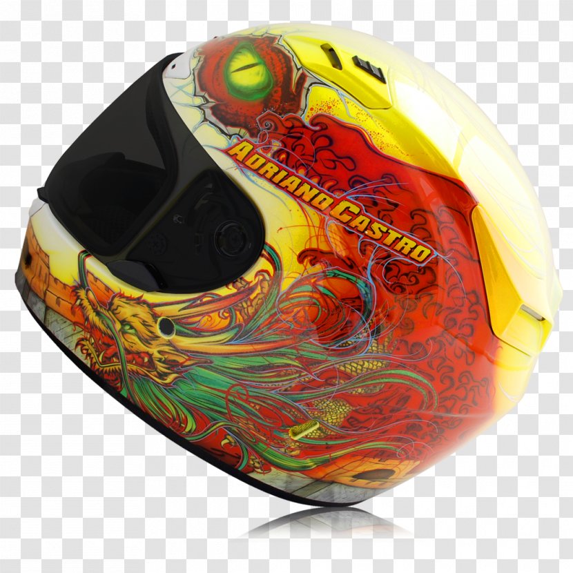 Motorcycle Helmets Headgear Personal Protective Equipment - Work Of Art - Red Paint Transparent PNG