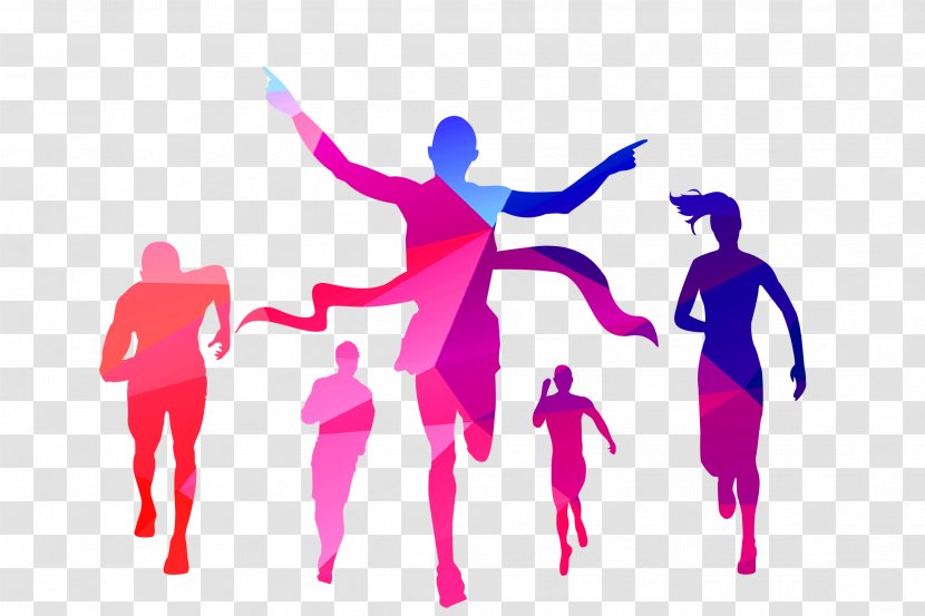 Allahabad Sport Indira Marathon Running - Human Behavior - Color Motion Silhouette Transparent PNG