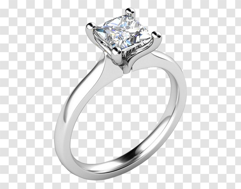Earring Princess Cut Diamond Engagement Ring Transparent PNG