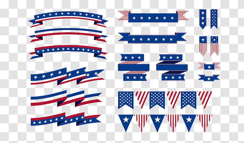 Flag Of The United States Ribbon - Map - American Hanging From Ribbons And Elements Transparent PNG