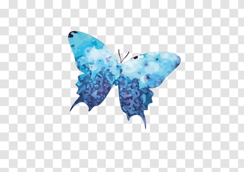 Vector Painted Butterfly - Rgb Color Model - Ink Wash Painting Transparent PNG