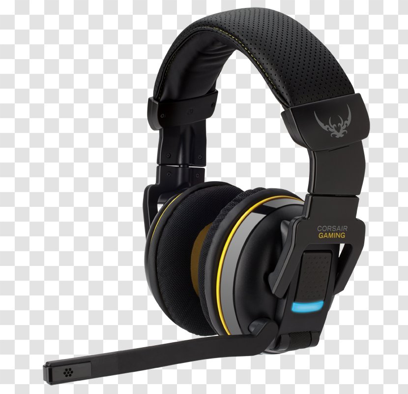 Corsair H2100 Gaming Dolby 7.1 Wireless Headset Headphones Components - Electronic Device Transparent PNG