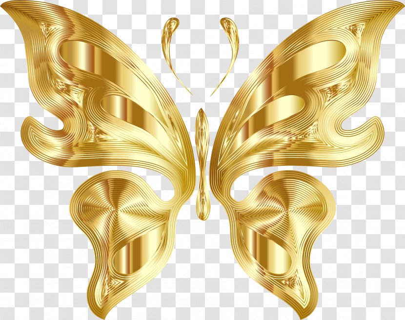 Butterfly Gold Clip Art - Insect - Spring Clipart Transparent PNG