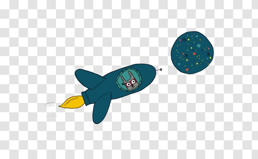 Rocket Illustration - Turquoise - Cartoon Transparent PNG